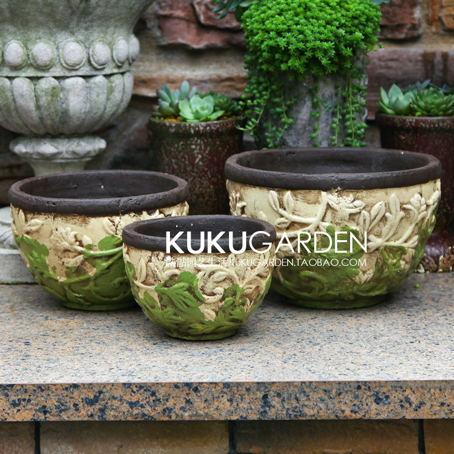 欧式粗红陶仿古地中海风格别墅花园多肉盆栽大小花盆陶瓷做旧创意|ruв категории доставка цветов/цветок моделирования/растения садоводства, ваза/цветок/горшок/цветок (новый), горшок - от Buy2taobao.com для оказания профессиональной услуги покупки агента Taobao