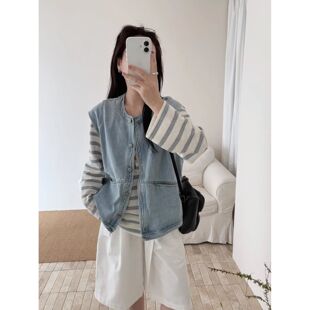 巨好看的时髦洋气牛仔马甲女款外穿2026新款减龄背心坎肩无袖上衣