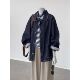 夹克上衣 工装 韩系复古百搭翻领牛仔外套女秋季 慵懒风宽松bf中长款