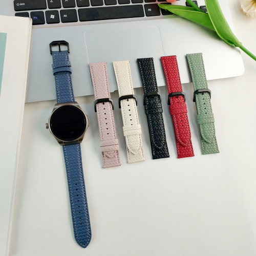 适用华为手表GT6编织纹表带watch654小米3s4皮革22mm快拆颂拓高驰