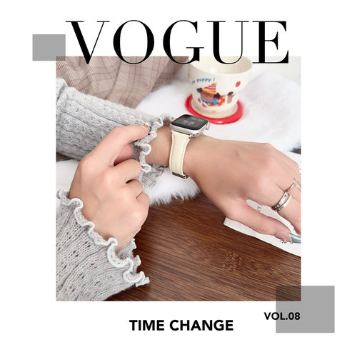 苹果手表s11se3荔枝纹磁吸扣表带