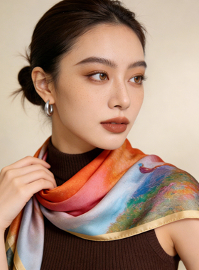 100%桑蚕丝丝巾女杭州特产真丝妈妈款春秋季系脖高级感夏季大披肩