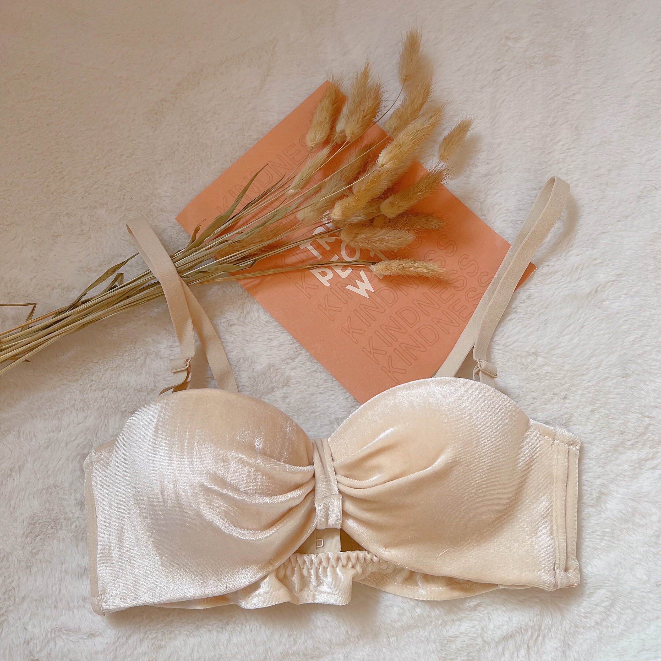 上升少女小胸聚拢显大无肩带防下垂收副乳文胸套装丝绒舒适内衣女