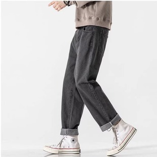 2025秋冬男女同款 上市 新款 港风潮流加绒百搭九分牛仔裤 精品