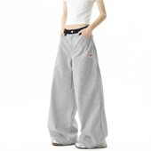 精品 复古时尚 新款 2026春秋中性美式 刺绣宽松条纹休闲裤 上市