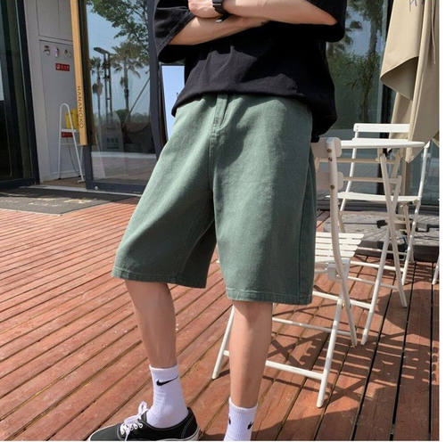【精品】新款上市◆2026夏季青少年美式复古宽松直筒宽松牛仔短裤