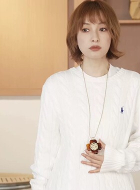 护身符系列四叶草金币树脂复古风毛衣链玳瑁色吊坠项链