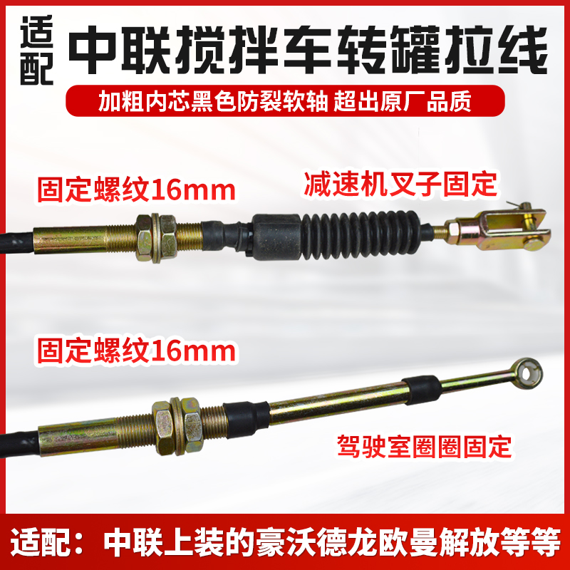 中联搅拌车豪沃德龙欧曼转罐拉线
