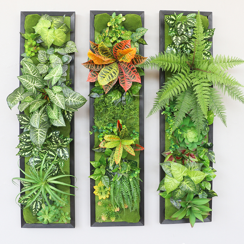 北欧仿真背景墙植物装饰