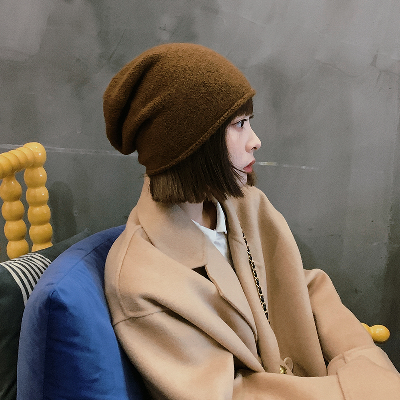 羊毛冷帽潮流男女秋冬卷边堆堆帽
