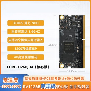 CORE-1126BJD4高性能AI智能视觉核心板3TOPS 4K解码瑞芯微RV1126B