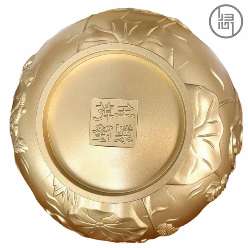 归心堂黄铜荷叶招财缸
