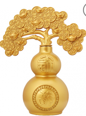 招财进宝葫芦百福树金属摆件