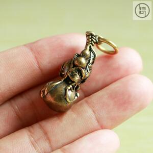 归心铜复古纯铜黄铜藤蔓葫芦挂件
