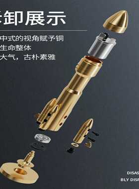 归心创意黄铜火箭模型打火机摆件