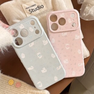 小碎花兔子苹果17手机壳iphone16promax温柔15适用13软高颜值