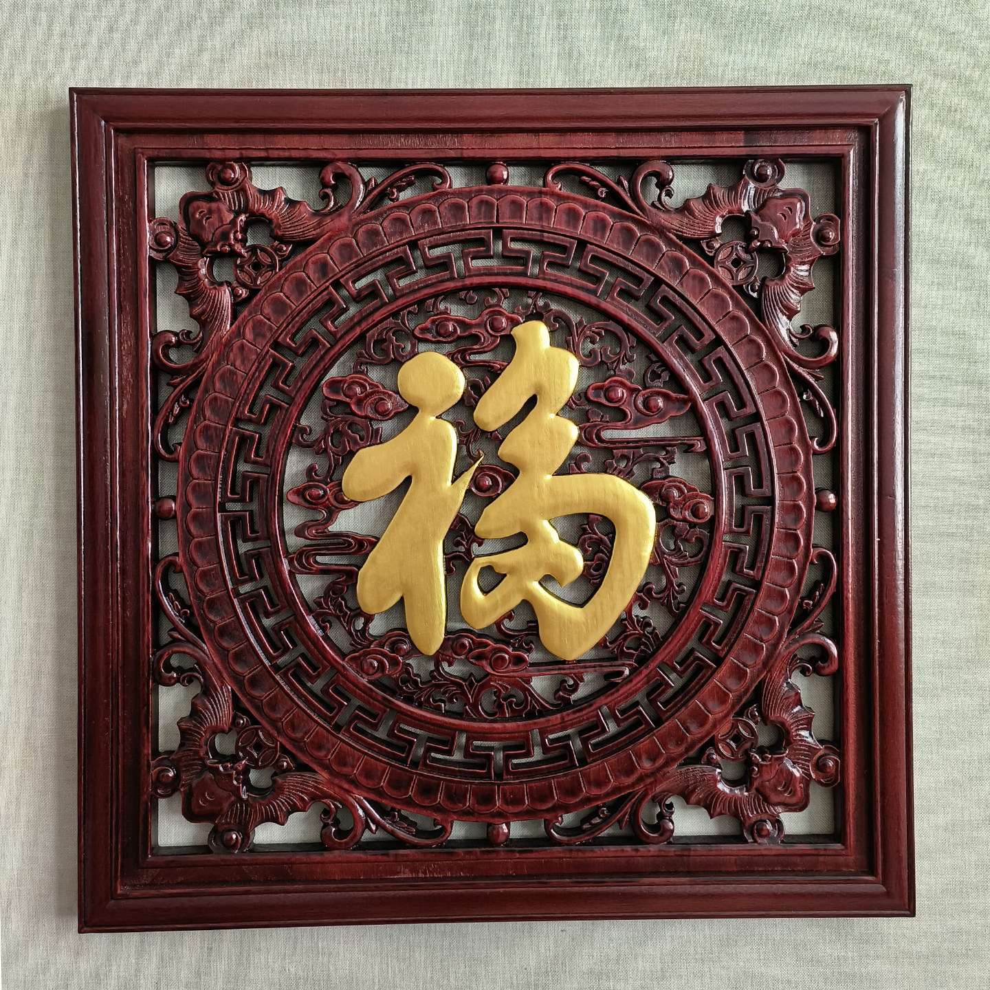 中式机器雕刻香樟木挂件送配件挂