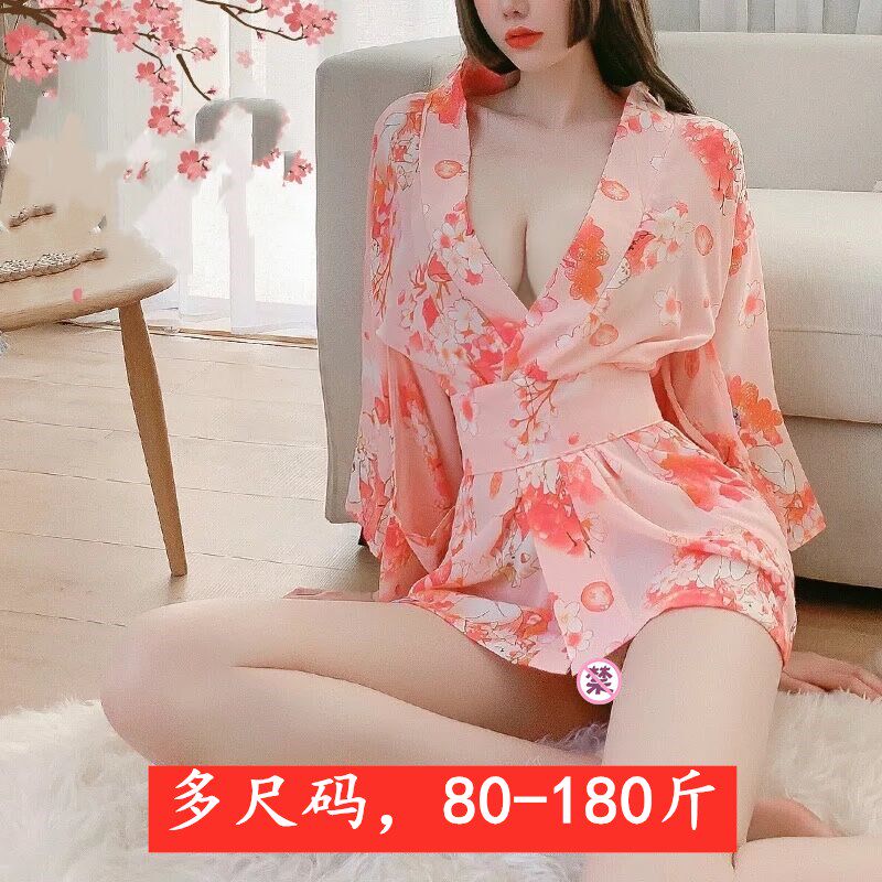 性感加肥加大码胖mm200斤日式睡袍女和服式情趣睡衣内衣浴衣火辣