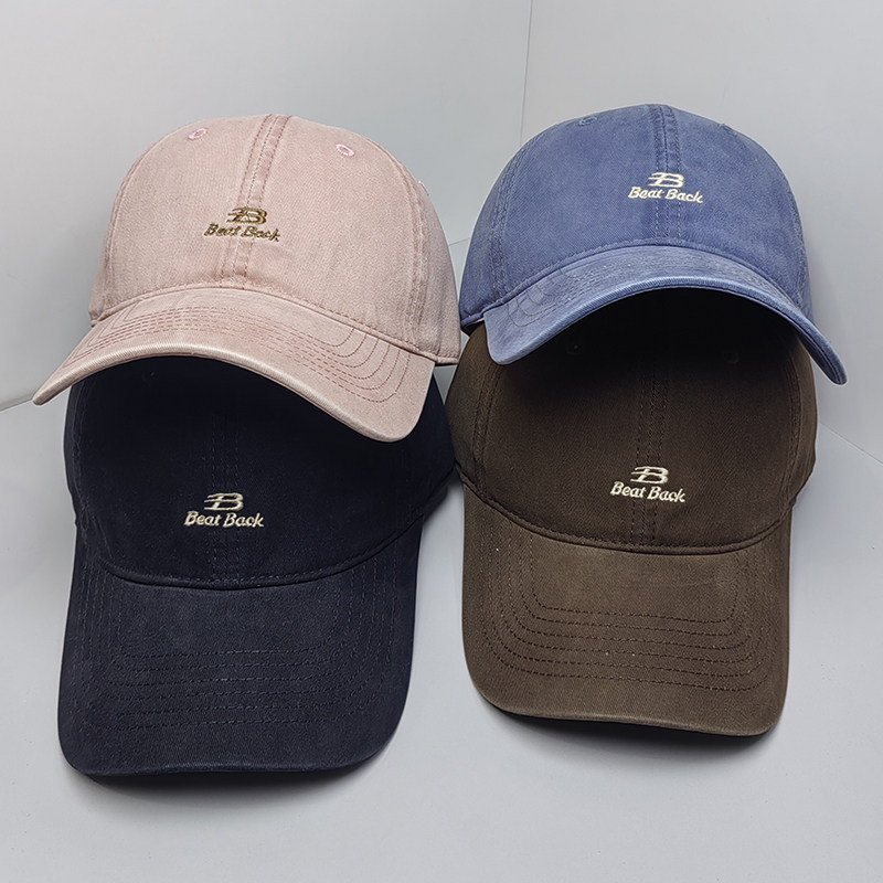 韩版字母刺绣棒球帽男女情侣软顶显脸小鸭舌帽多色可选