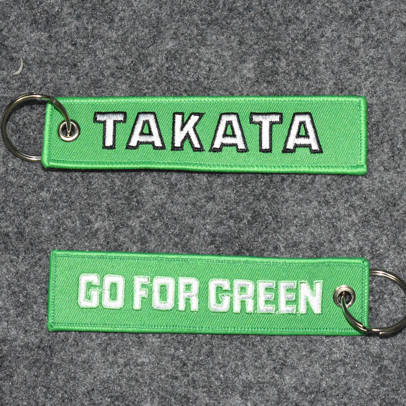 jdm改装汽车双面刺绣takata钥匙扣挂件挂绳配饰行李箱包标签记