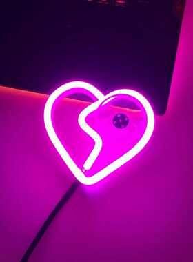 汽车LED车窗灯车内装饰发光爱心气氛灯 USB接线汽车改装霓虹灯