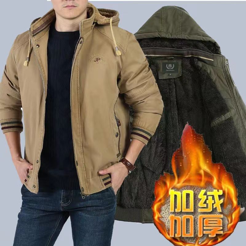 見展車冬季棉衣男士加絨加厚純棉棉服大碼保暖夾克寬松青年外套