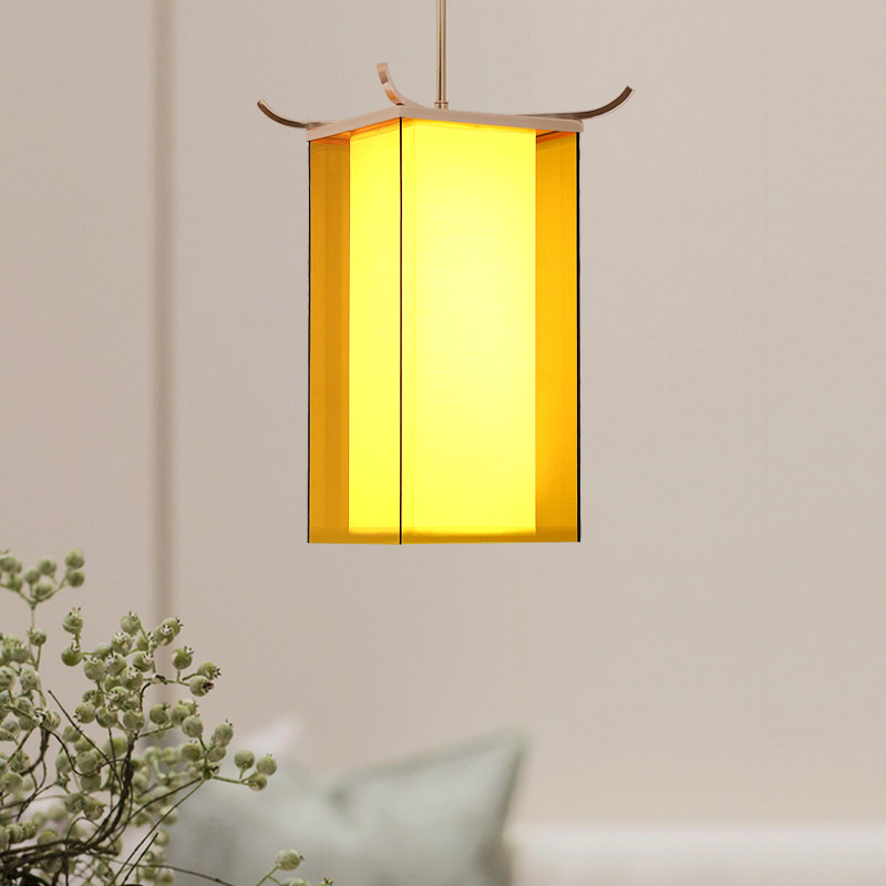 新中式极简餐厅卡座酒楼长廊吊灯