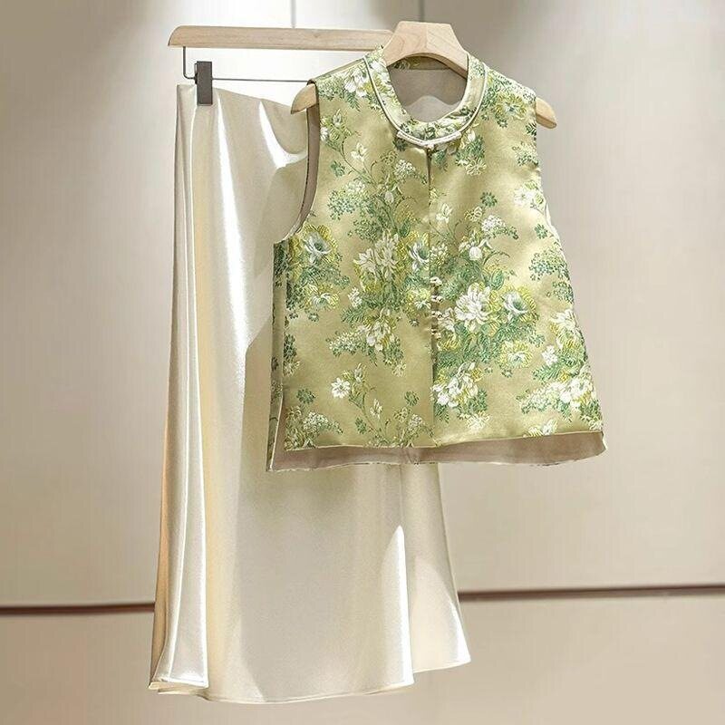 2026春新中式花卉马甲女小个子