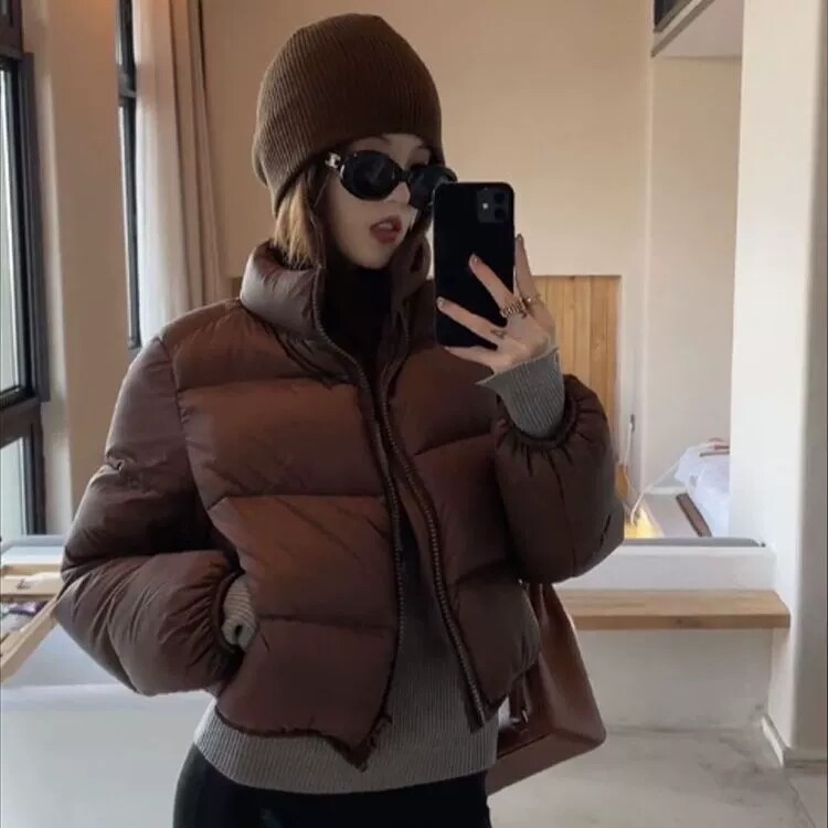 新款棉服女冬季短款宽松棉衣加厚面包服复古时尚高腰小个子棉袄女
