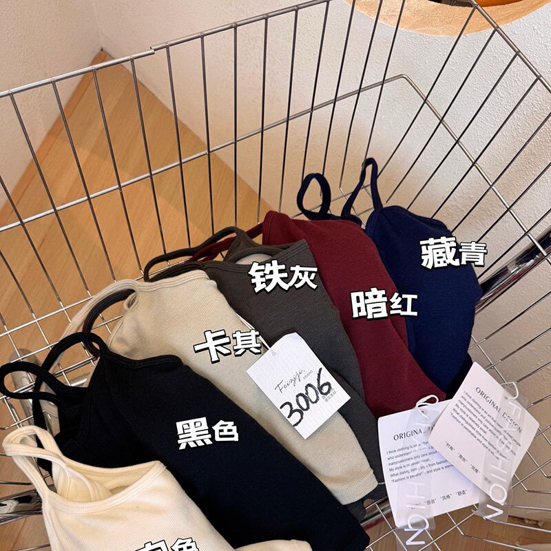 妃子纪秋冬新款磨毛美背带胸垫一吊带/背心/T恤/打