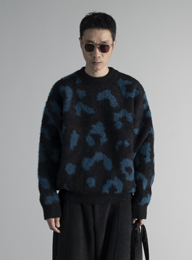 HOMME DE MODE新品冬季圆领加厚斑点纹打底毛衣柔软亲肤针织衫男