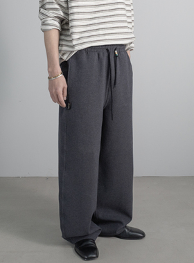 HOMME DE MODE 2026春季新品宽松阔腿卫裤休闲玉石挂件垂感休闲裤