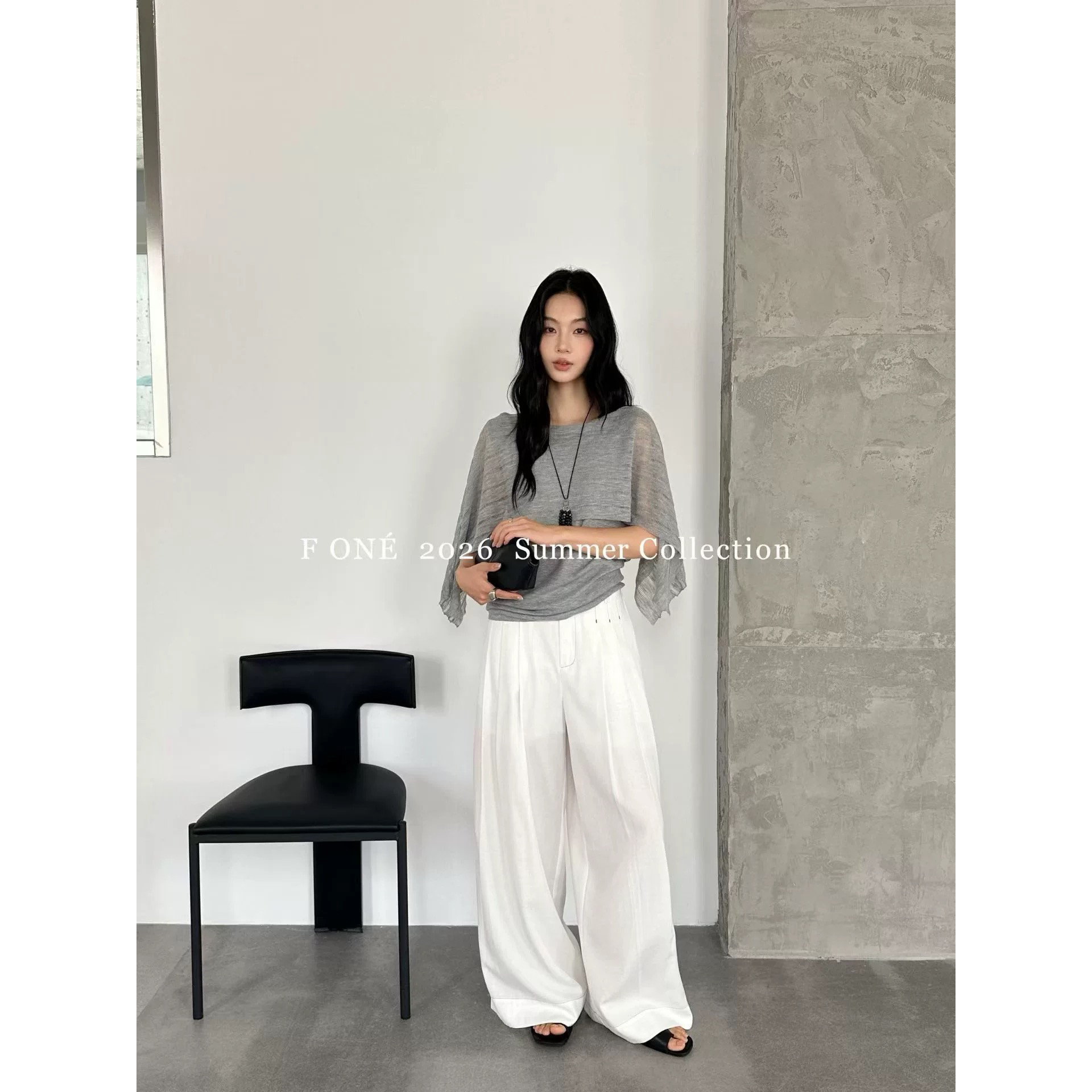 2026年夏季均码套头毛针织衫简约风宽松型女装简洁时尚舒适上衣