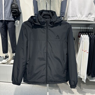 鸿星尔克2025冬新品男户外防泼外套保暖风衣运动外套11225408004