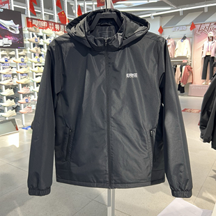 鸿星尔克加厚风衣男2025冬季新款保暖防风运动外套男11225402183