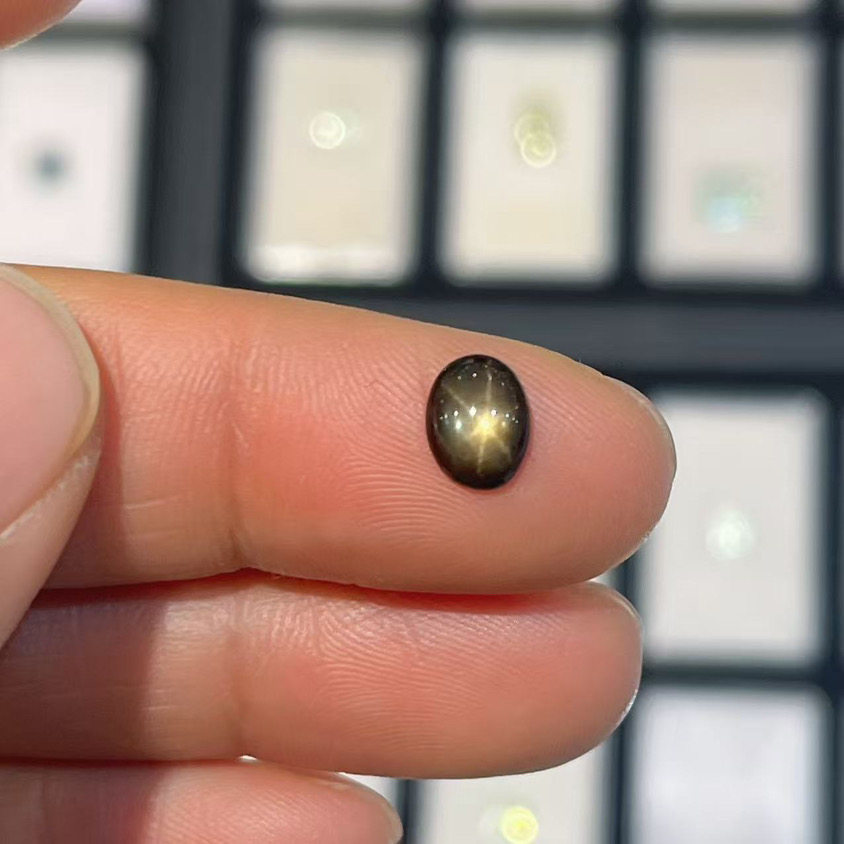 天然六线星光蓝宝石6x8mm裸石椭圆形灰古铜色黑女款戒指手链配石,珠宝/钻石/翡翠,裸石,淘宝优惠券,粉丝福利购,淘宝优惠卷