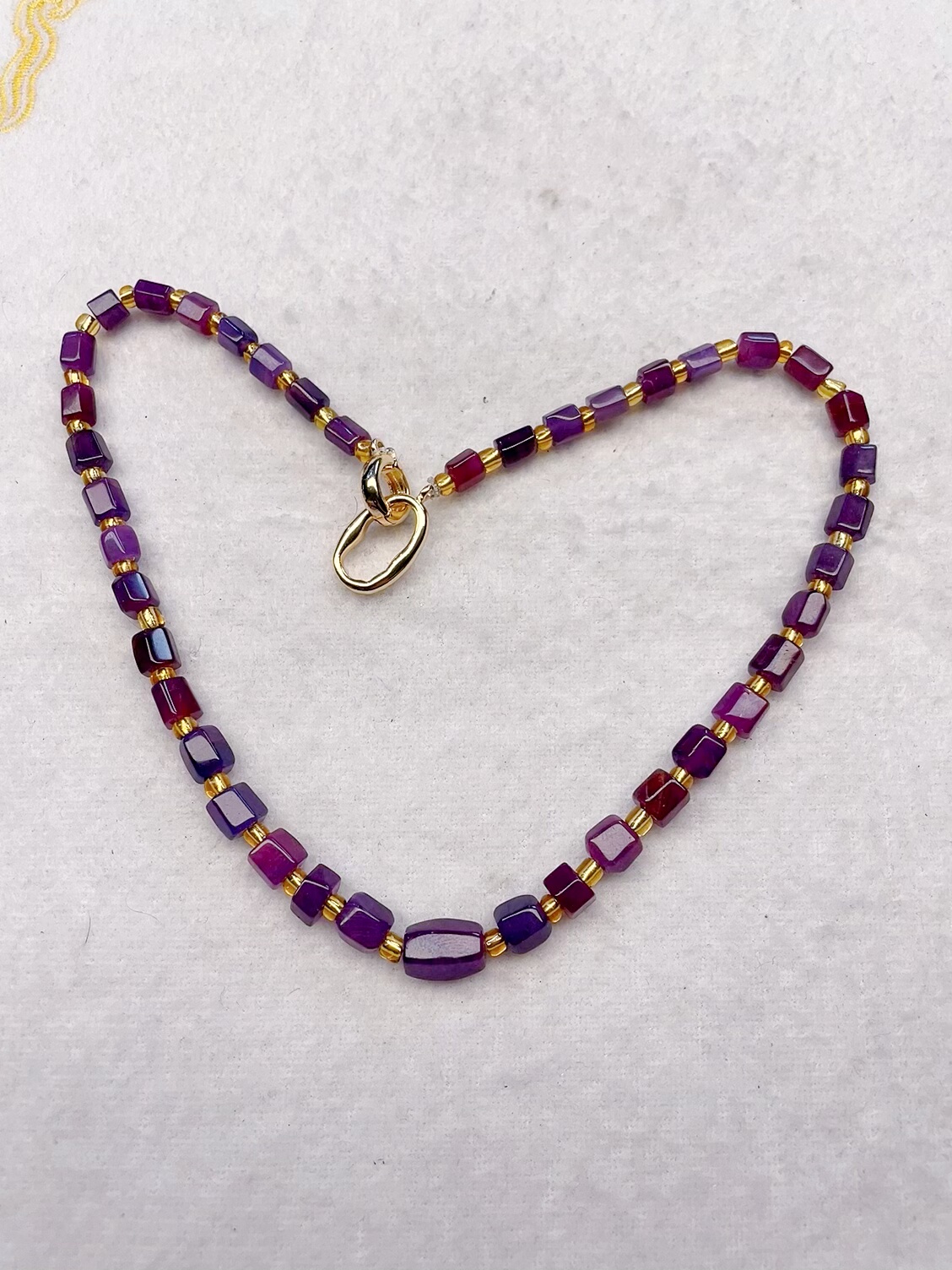 天然无烧无优化紫色红宝石原石项链女款特价出售原生态原矿六主体