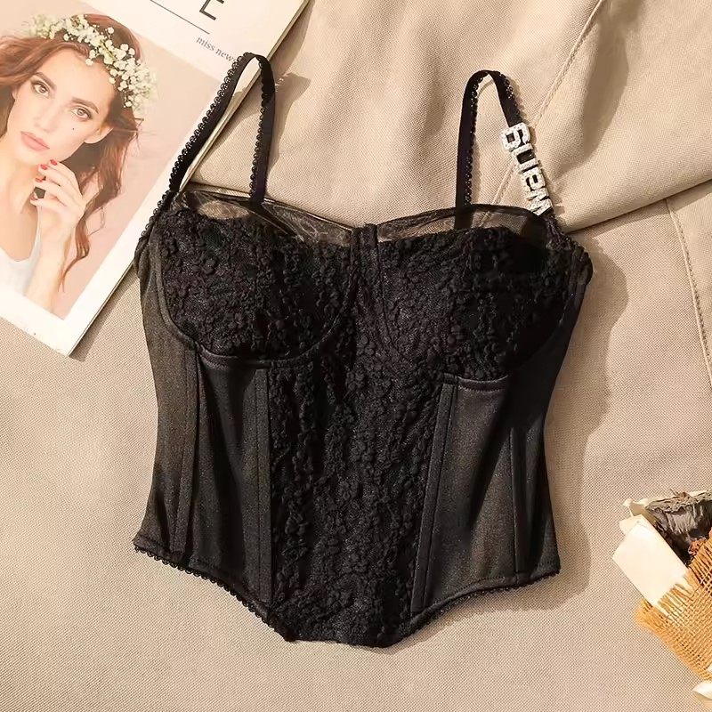 法式蕾丝鱼骨胸衣美背吊带背心女内搭文胸一体内衣打底外穿上衣,女装/女士精品,背心吊带,淘宝优惠券,粉丝福利购,淘宝优惠卷