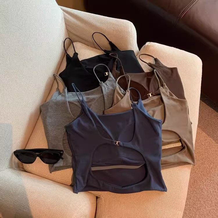 纯欲风露背吊带背心女带胸垫美背文胸一体外穿短款打底内搭上衣,女装/女士精品,背心吊带,淘宝优惠券,粉丝福利购,淘宝优惠卷