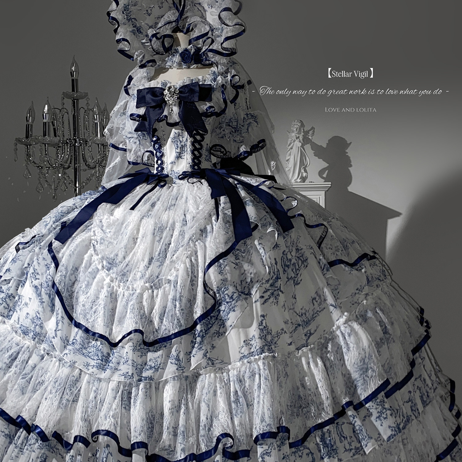 星未眠lolita2025雨落青瓷sp春夏短袖鱼骨原创花嫁礼服连衣裙