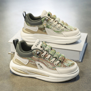 不系带女鞋冬季2025新款加绒二棉鞋大童运动鞋初中学生小众老爹鞋