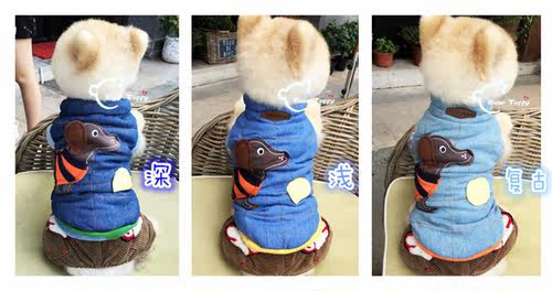 beartoffypet猫狗牛仔夹棉百搭