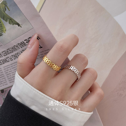 新款S925银复古表链戒指女新款潮