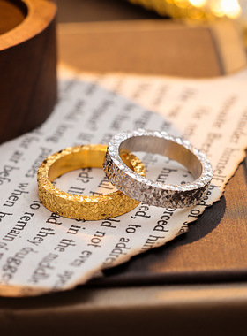 2026S925银简约碎冰冰戒指轻奢岁