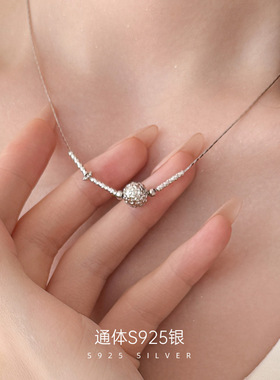新款S925银韩系时髦车花珠项链女