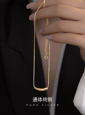 新款S925银韩版水滴锁骨链潮时尚