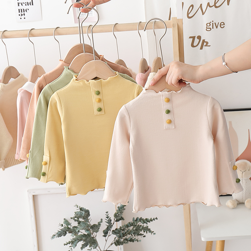 春秋款打底衫韩版纯色女童t恤