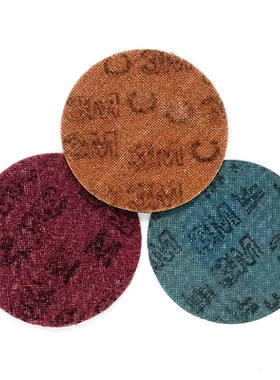 3M 4寸100mm尼龙打磨片尼龙砂蝶自粘05527亚麻原片抛光片抛光拉丝