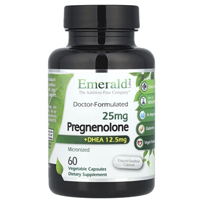现货美国Emerald pregnenolone孕烯醇酮+DHEA 60粒素食胶囊