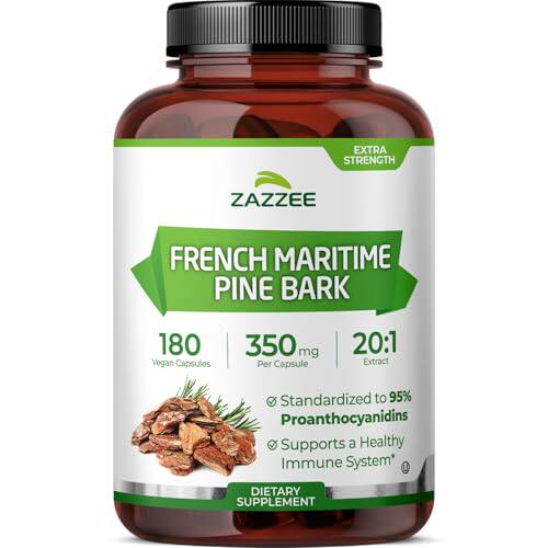 美国Zazzee特强法式海松树皮提取物20比195%原花青素180粒胶囊